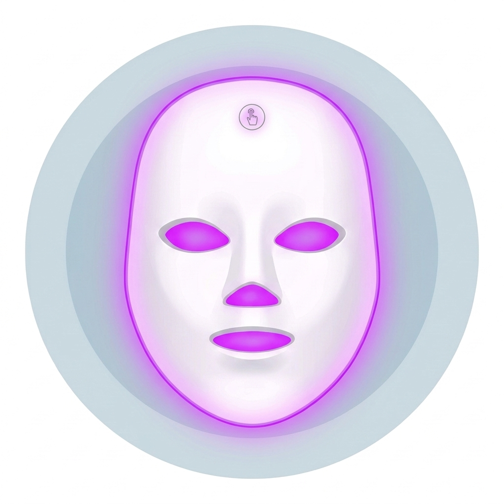 Máscara LED color morado para cicatrices