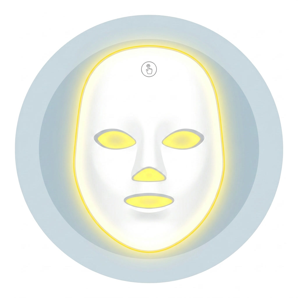 Máscara LED color amarillo para rojeces
