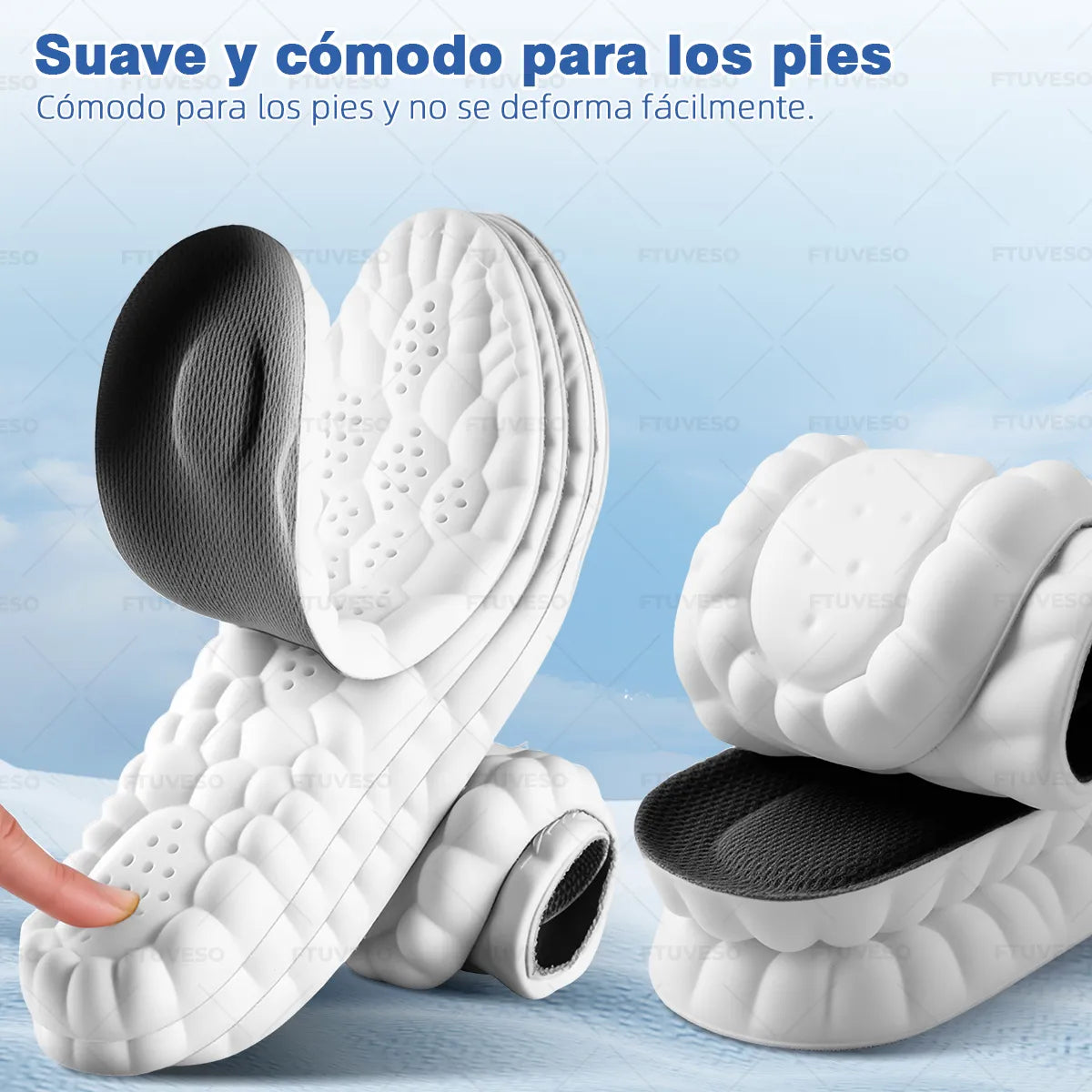 Plantilla acolchada, suave y cómoda para el pie