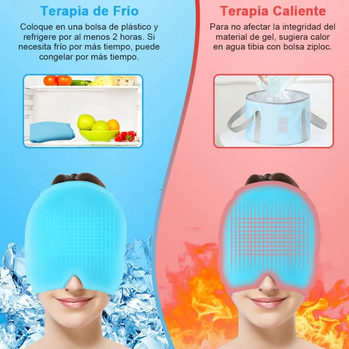 Gorro de gel frio y calor con compresion