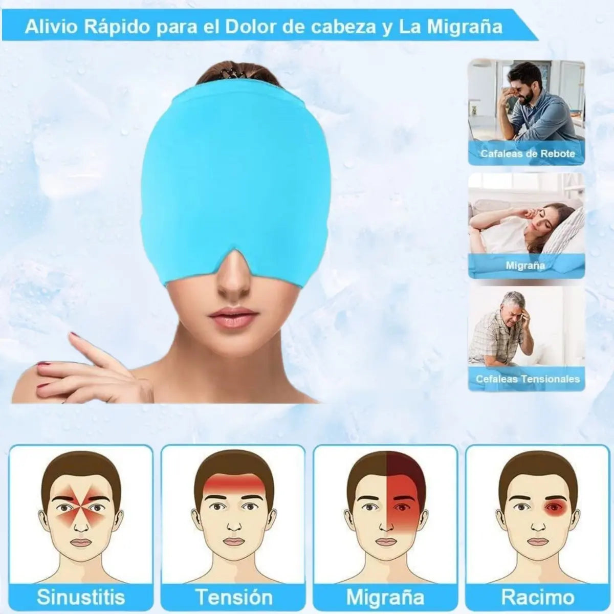 Gorro de gel frio y calor con compresion