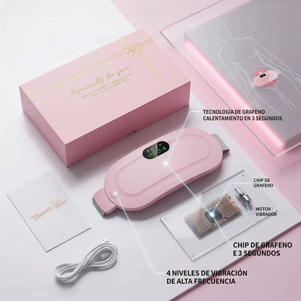 Tecnología de grafeno y motor vibrador del cinturón