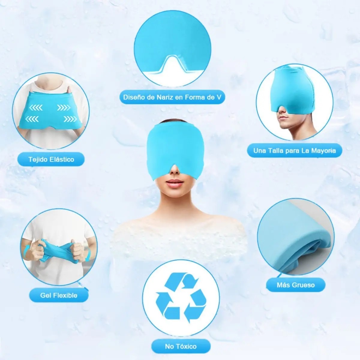 Características del gorro de gel para migraña
