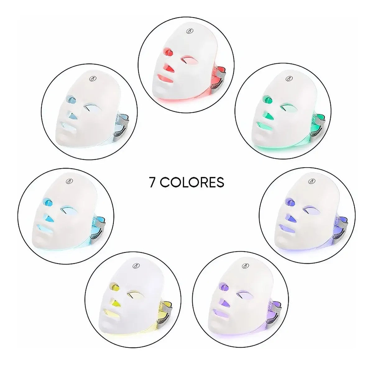 Los 7 colores de luz LED de la máscara facial