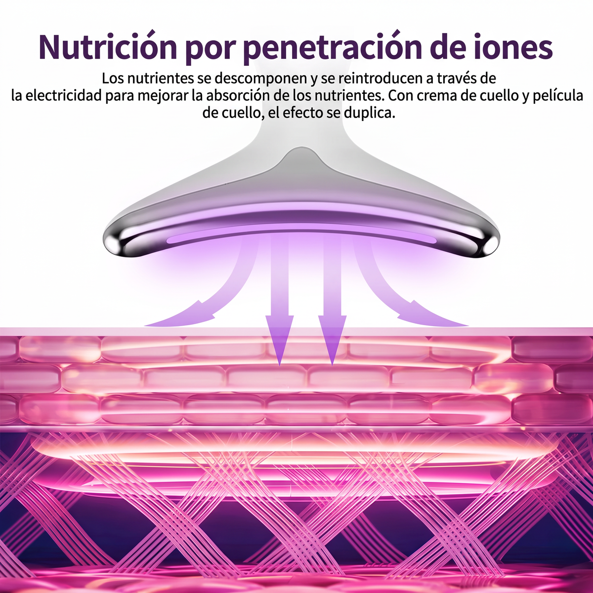 Masajeador facial en Y con luz LED y calor