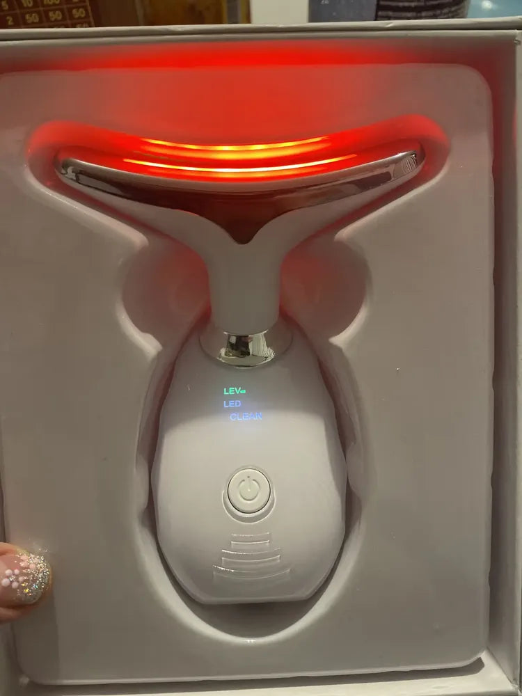 Masajeador facial en Y con luz LED y calor