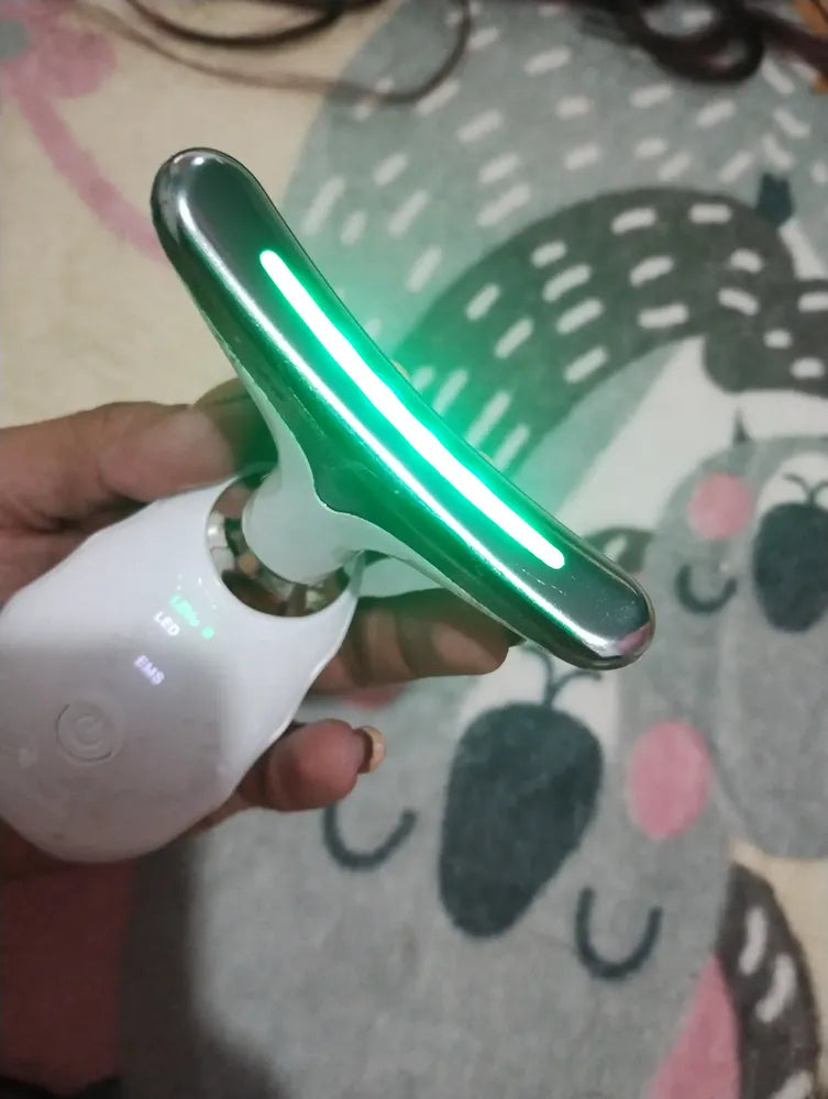 Masajeador facial en Y con luz LED y calor