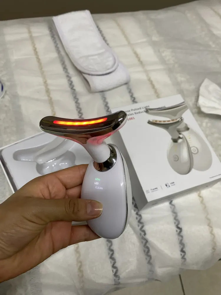 Masajeador facial en Y con luz LED y calor